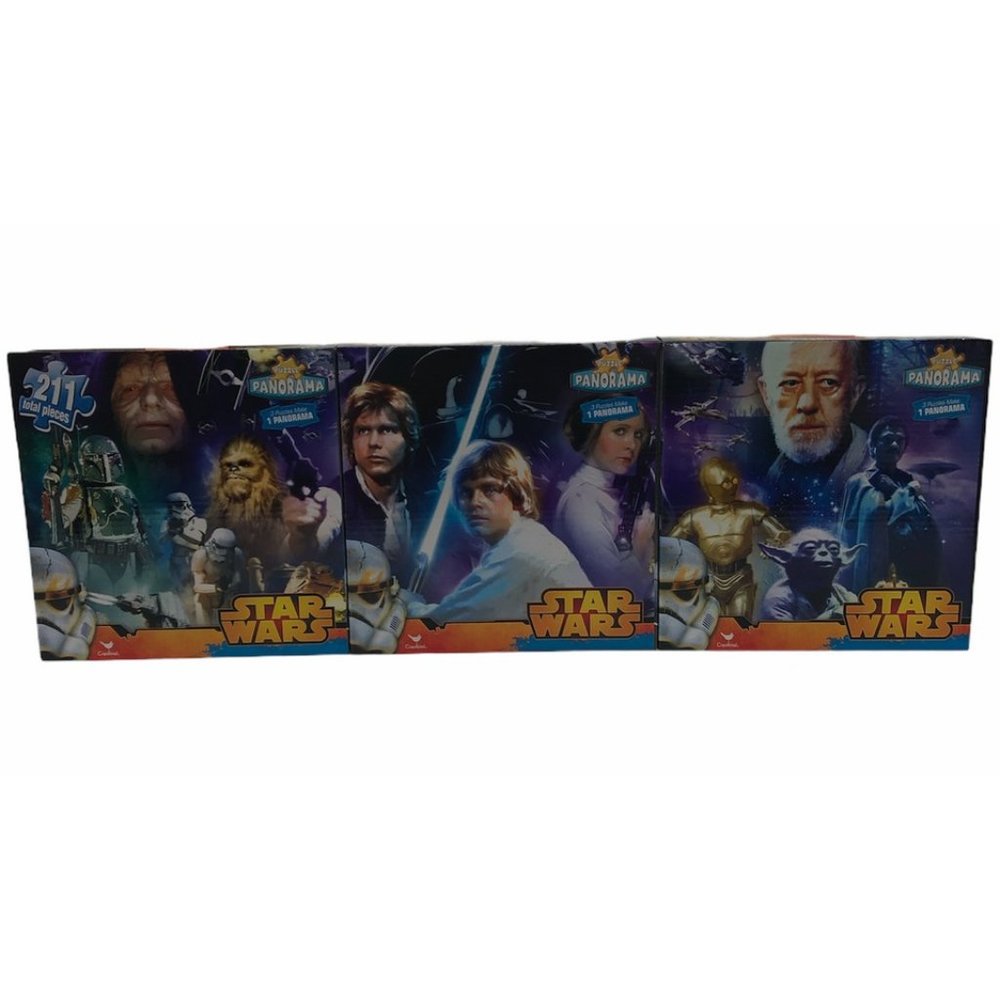 Disney Star Wars Puzzle Panorama 3 Puzzles 211 Pieces Rare Brand New